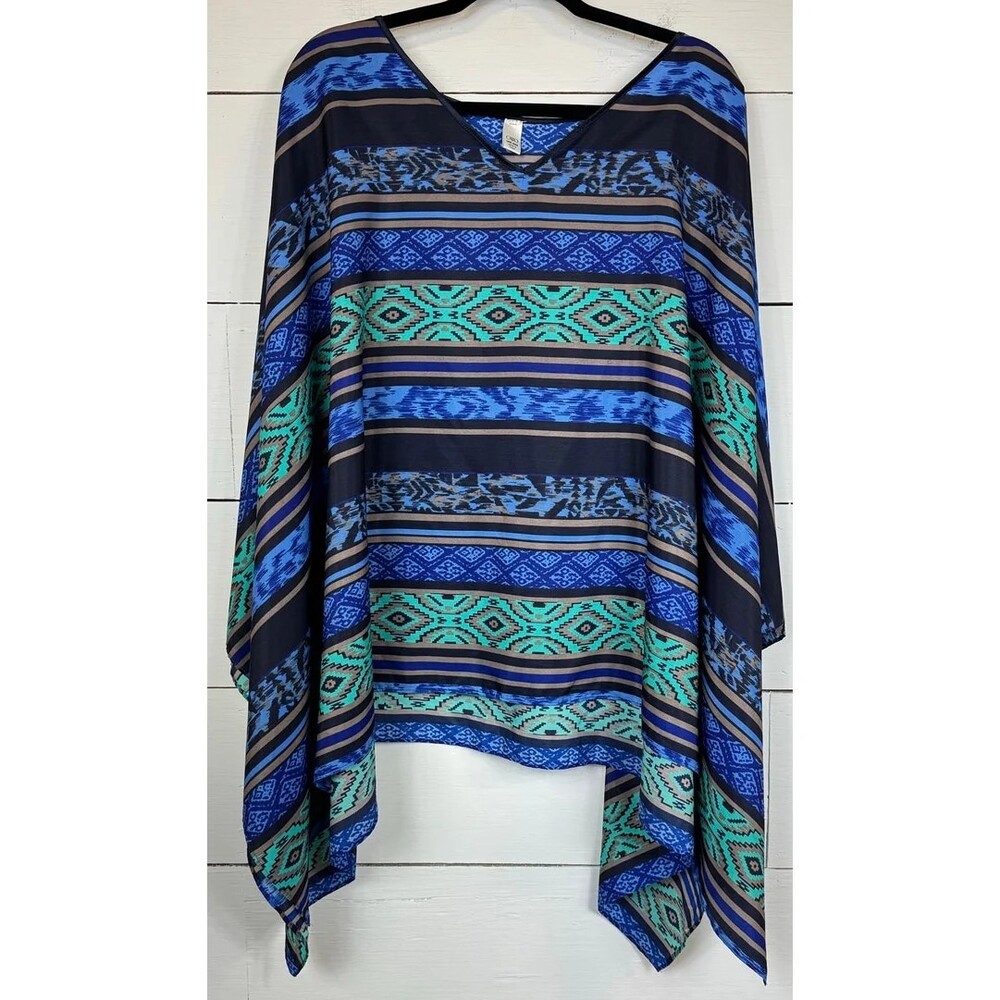 Cato Blue Black Shawl Women's One Size